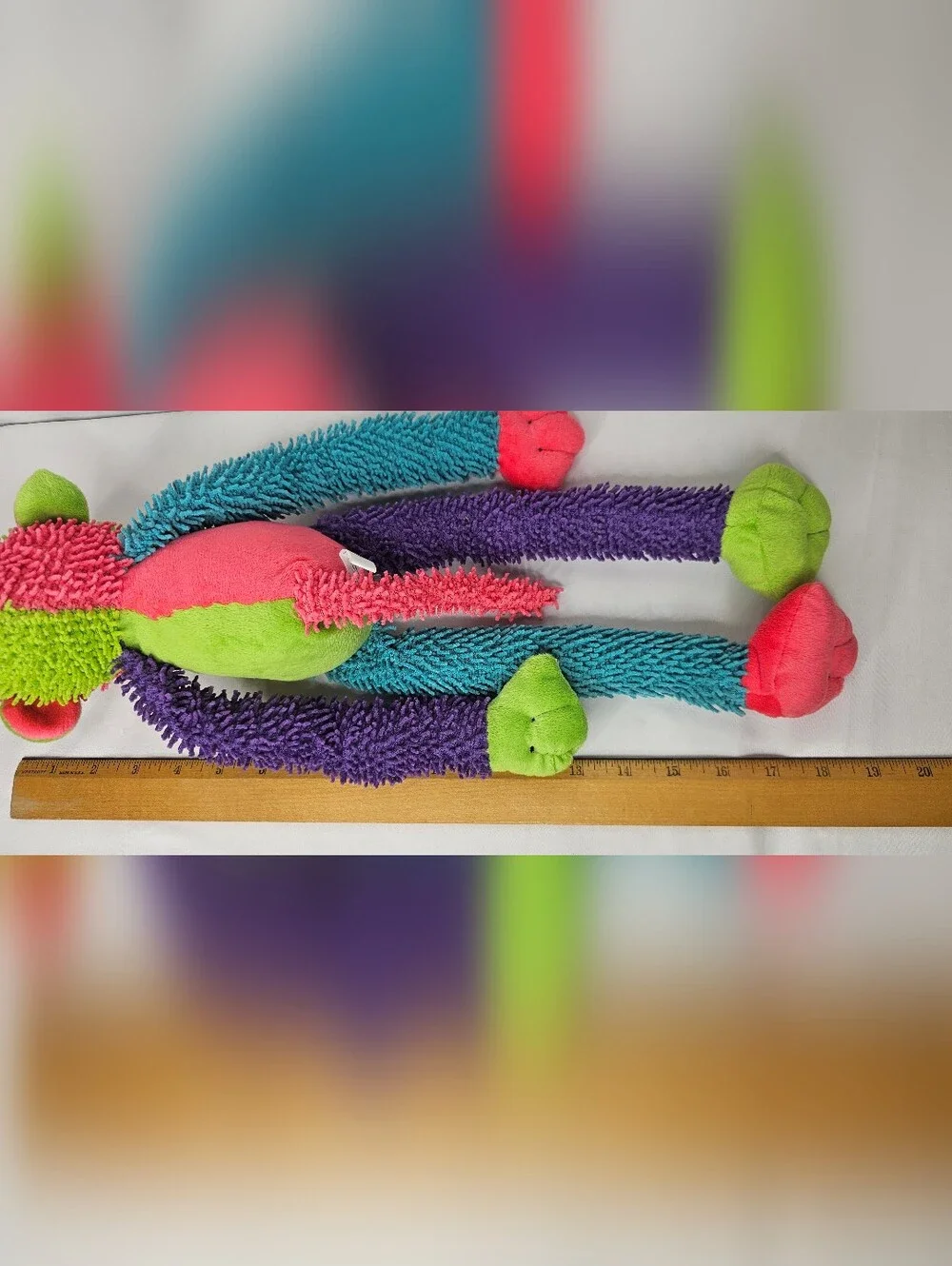 Multipet Multi-Crew Monkey Plush Dog Toy New Squeaks Long Arms Legs Tug Fetch